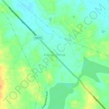 Kottukachchiya topographic map, elevation, terrain
