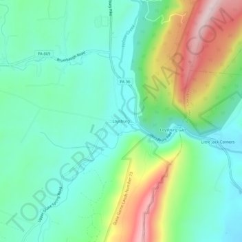 Loysburg topographic map, elevation, terrain