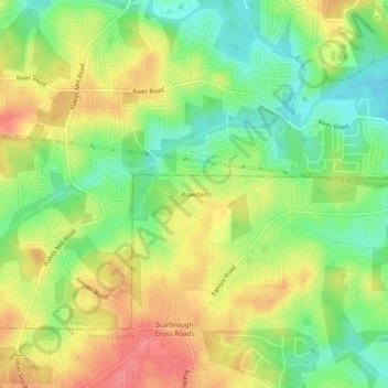 Bowden topographic map, elevation, terrain