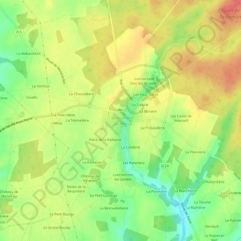 La Blonderie topographic map, elevation, terrain