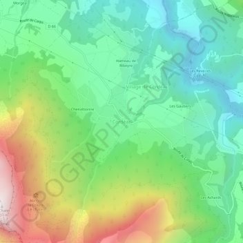 Cordéac topographic map, elevation, terrain