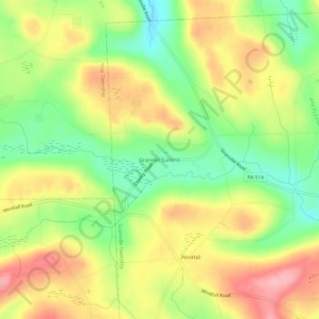 Granville Summit topographic map, elevation, terrain