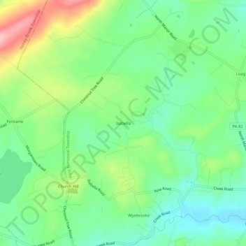Isabella topographic map, elevation, terrain