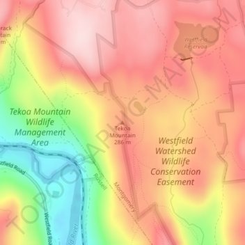 Montgomery topographic map, elevation, terrain