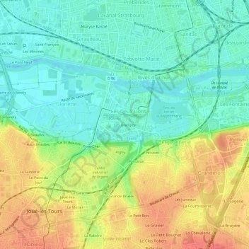 Les Granges topographic map, elevation, terrain