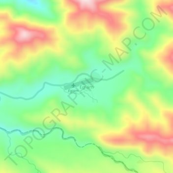 Egiam topographic map, elevation, terrain