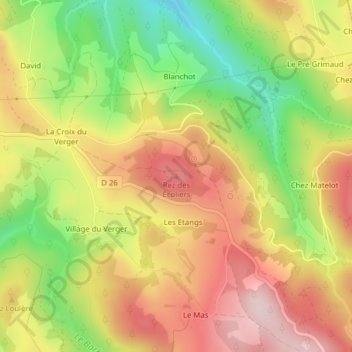 Rez des Écoliers topographic map, elevation, terrain