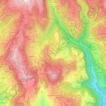 Crestena topographic map, elevation, terrain