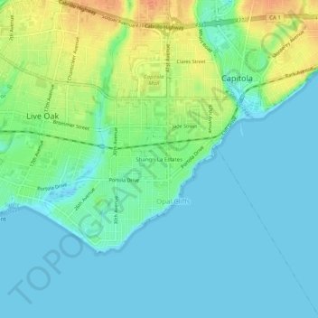 Shangri La Estates topographic map, elevation, terrain