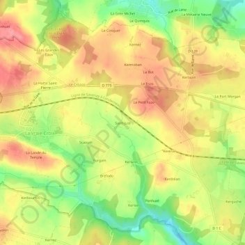Saint-Just topographic map, elevation, terrain