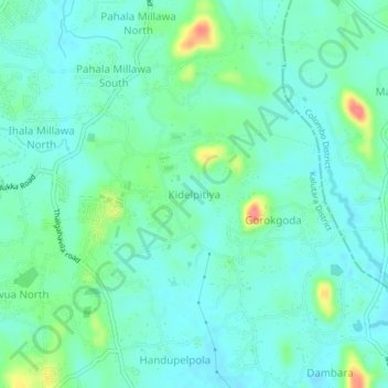 Kidelpitiya topographic map, elevation, terrain