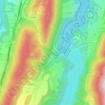 Les Rossinants topographic map, elevation, terrain