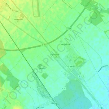 La Distillerie topographic map, elevation, terrain