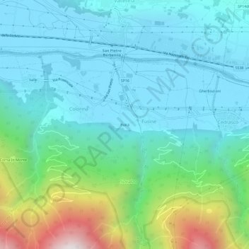 Poira topographic map, elevation, terrain