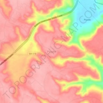 Picado topographic map, elevation, terrain
