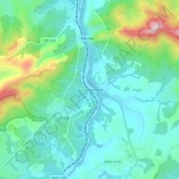 Sousa Noschese topographic map, elevation, terrain