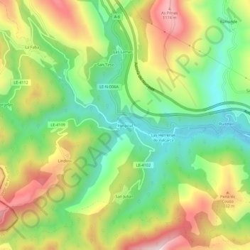 Hospital topographic map, elevation, terrain