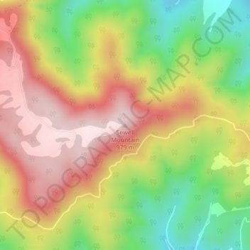 Sewell Mountain topographic map, elevation, terrain
