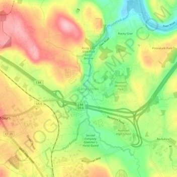 Sandy Hook topographic map, elevation, terrain