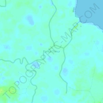 Pantai Timur topographic map, elevation, terrain
