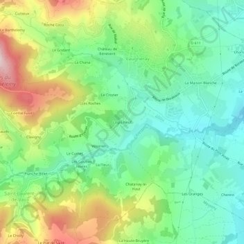 Logis-Neuf topographic map, elevation, terrain