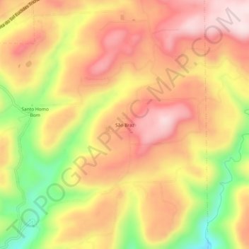 São Braz topographic map, elevation, terrain