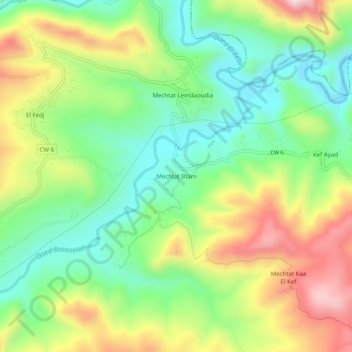 Mechtat Btam topographic map, elevation, terrain