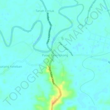Paser Belengkong topographic map, elevation, terrain