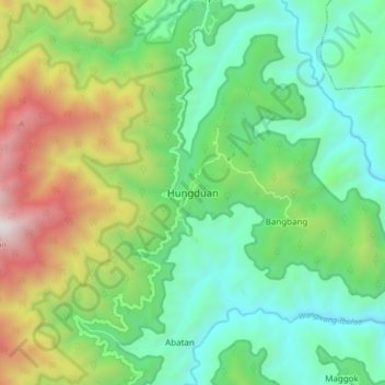 Hungduan topographic map, elevation, terrain