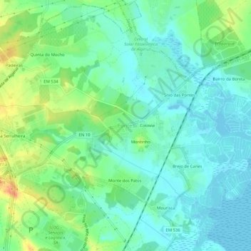Pontes topographic map, elevation, terrain