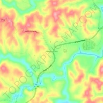 Newfoundland topographic map, elevation, terrain