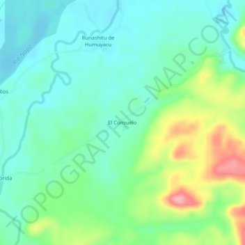 El Consuelo topographic map, elevation, terrain