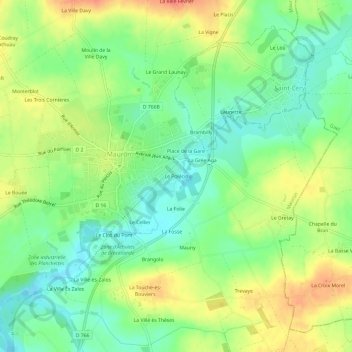 Le Polécio topographic map, elevation, terrain