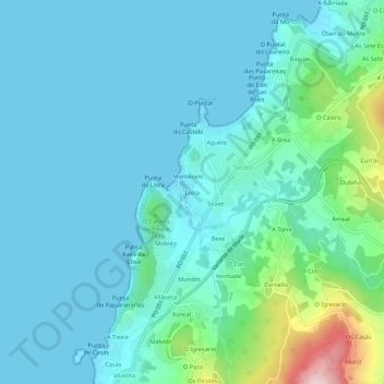 Loira topographic map, elevation, terrain