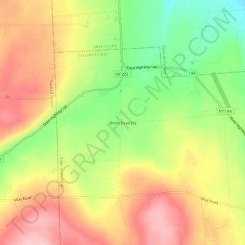 North Reading topographic map, elevation, terrain