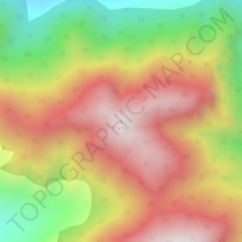 Danar topographic map, elevation, terrain
