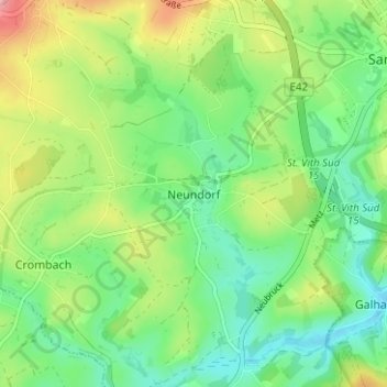 Neundorf topographic map, elevation, terrain