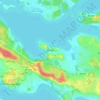 Älvnäs topographic map, elevation, terrain