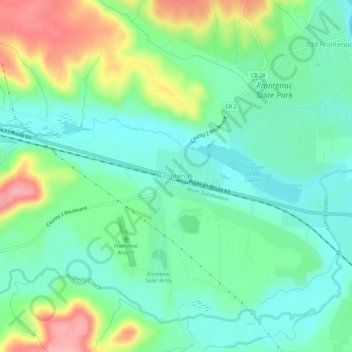 Frontenac topographic map, elevation, terrain