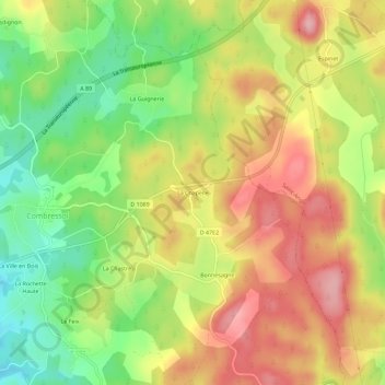 La Chapelle topographic map, elevation, terrain