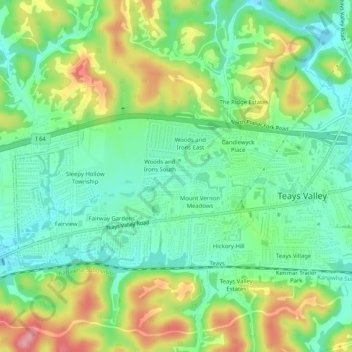 Country Villas topographic map, elevation, terrain