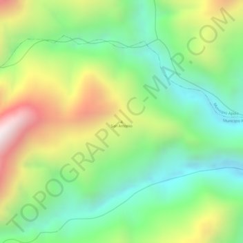 San Antonio topographic map, elevation, terrain