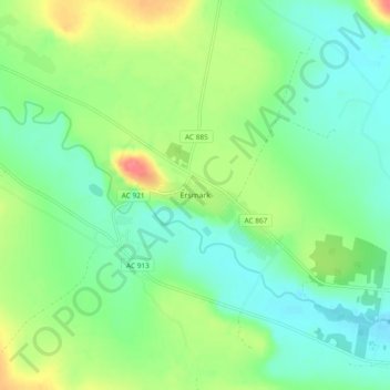 Ersmark topographic map, elevation, terrain