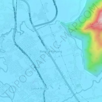 Batipuh Panjang topographic map, elevation, terrain