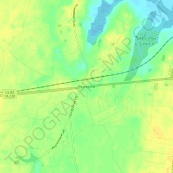 Waynesville topographic map, elevation, terrain