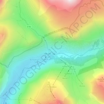 Tralenta topographic map, elevation, terrain