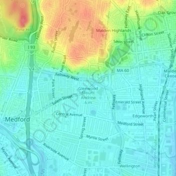 Mount Andrew topographic map, elevation, terrain