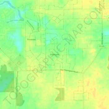 Foxchase topographic map, elevation, terrain