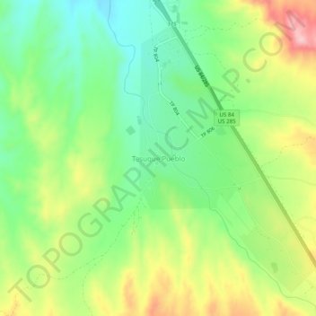 Tesuque Pueblo topographic map, elevation, terrain