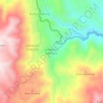 LEMBANG KANDUA topographic map, elevation, terrain